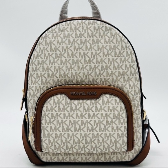 Michael Kors Medium Jaycee Zip Packet Backpack Vanilla - Picture 1 of 12